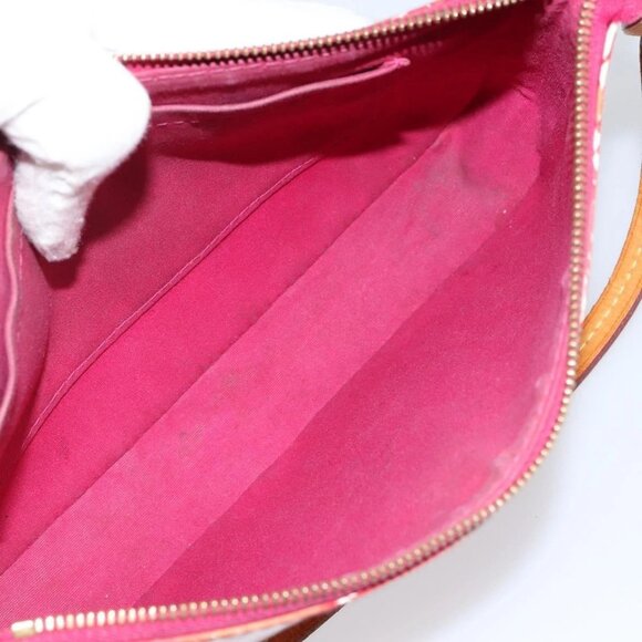 LOUIS VUITTON Vernis Ikat Pochette Accessoires Pouch Red Pink M90042 Auth 144929 - Picture 13 of 16